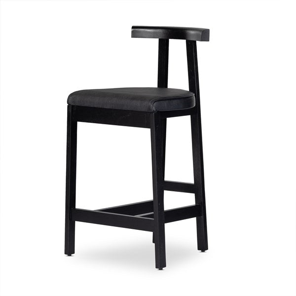 TEX COUNTER STOOL- BLACK LEATHER