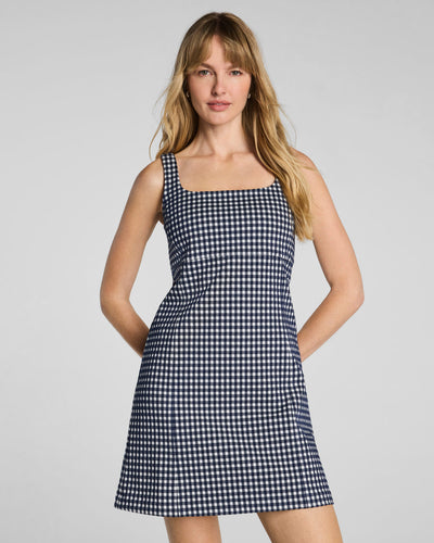 Ponte Jacquard Square Neck Mini Dress