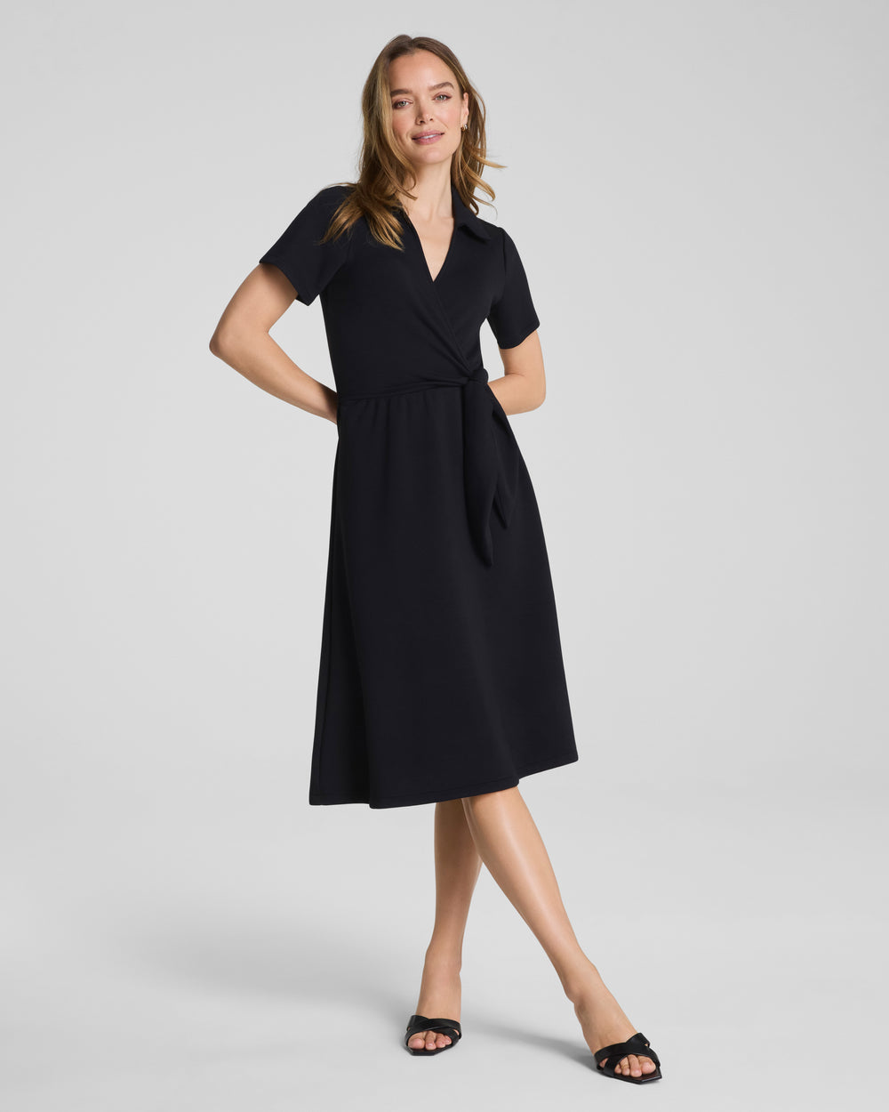 Airessentials Collared Tie Waist Midi