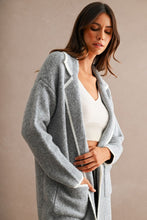 Grey Knit Midi Cardigan