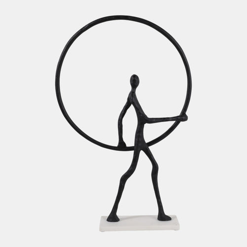 Man with Ring On Marble Base Sculpture