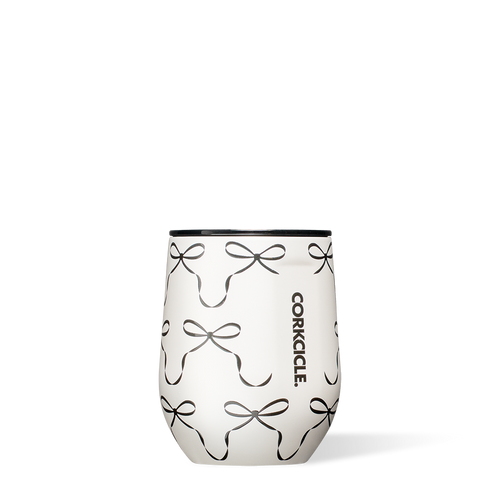 Stemless-12oz-Black Bows