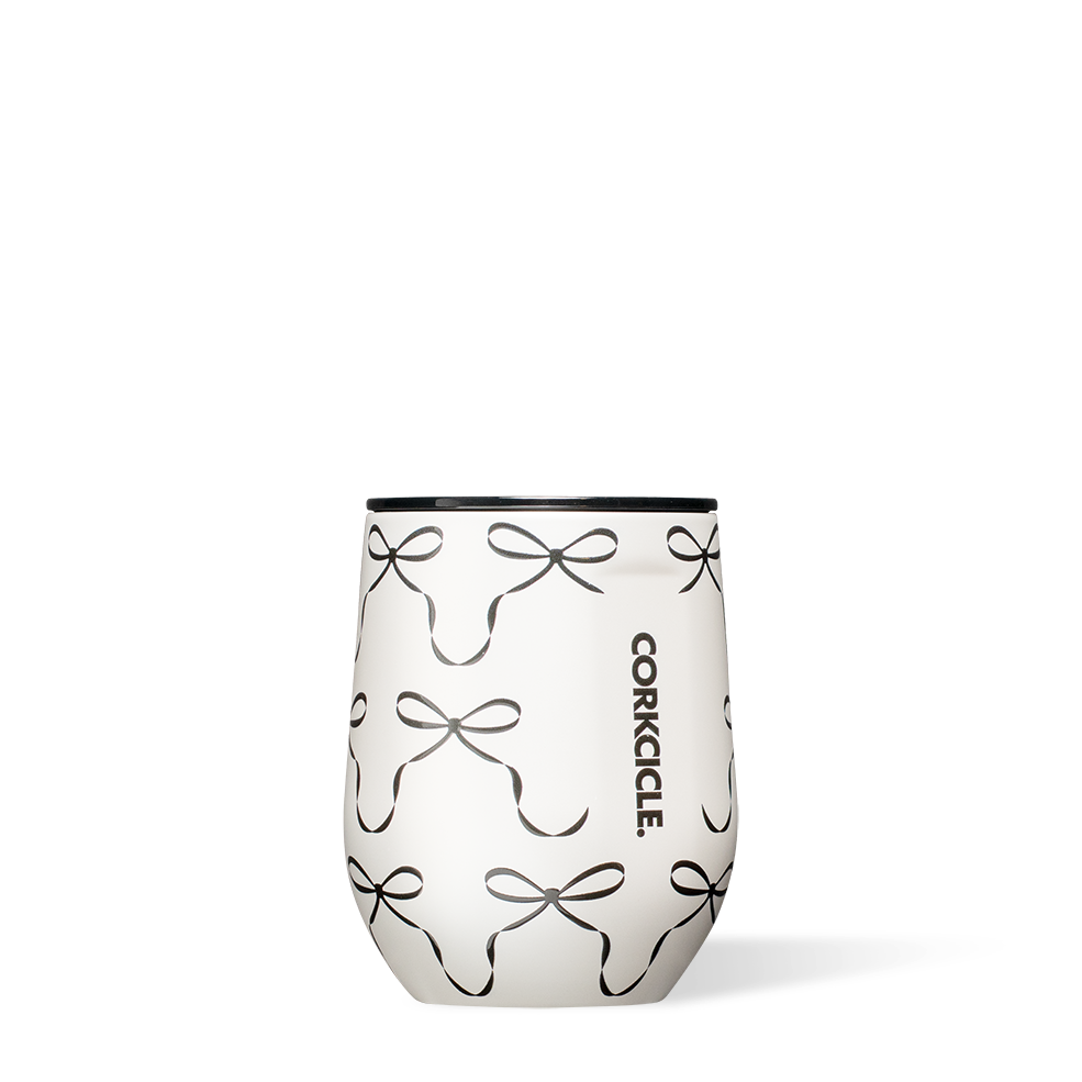 Stemless-12oz-Black Bows