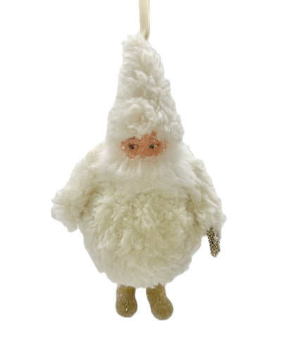 Santa Baby with Gold Boots Ornament, Sherpa Fur