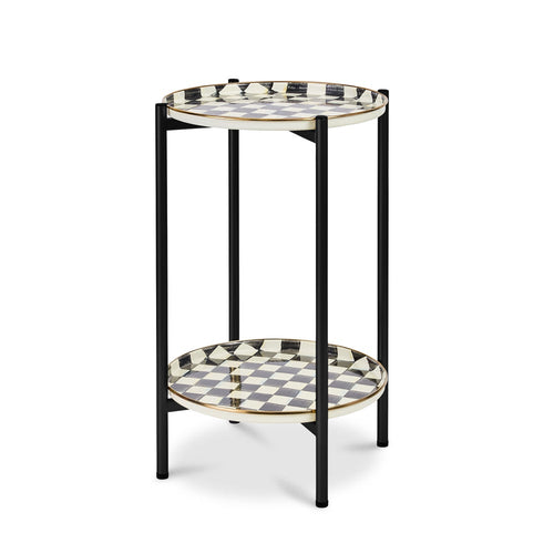 Courtly Check Enamel 2 Tier Cocktail Table