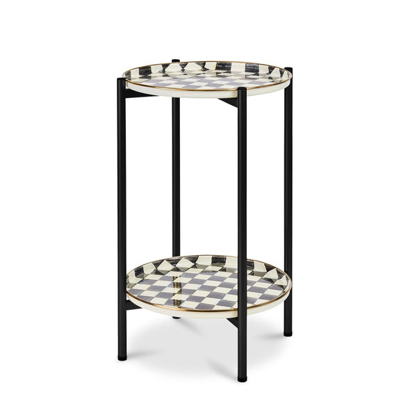 Courtly Check Enamel 2 Tier Cocktail Table