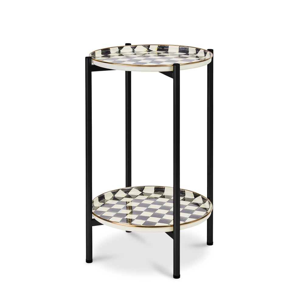 Courtly Check Enamel 2 Tier Cocktail Table