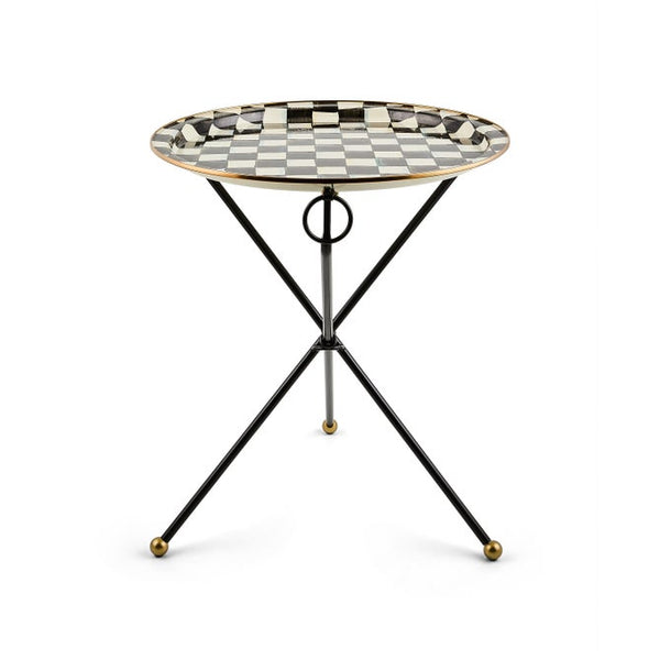Courtly Check Enamel Tilt Accent Table