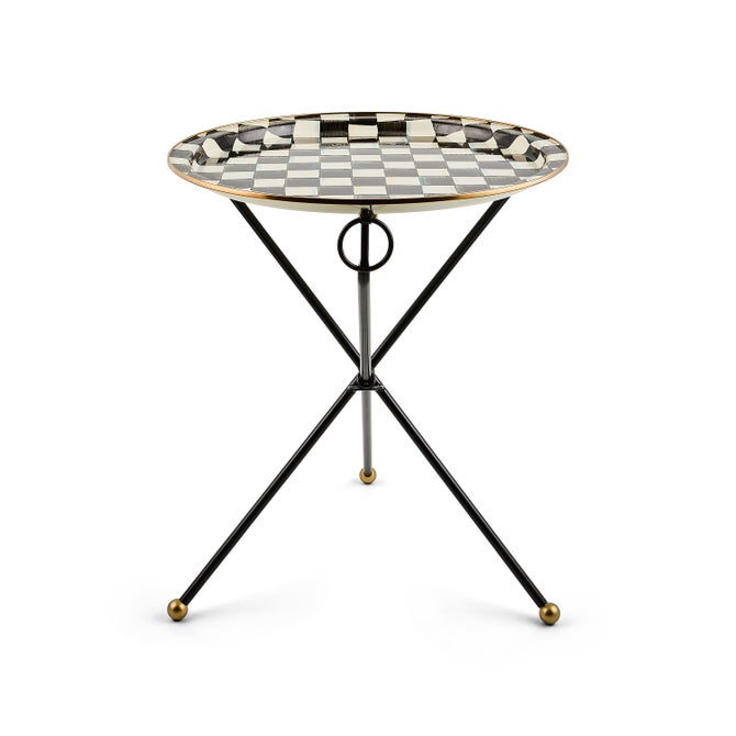 Courtly Check Enamel Tilt Accent Table