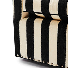 Marquee Black Stripe Chenille Swivel Chair