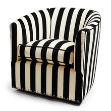 Marquee Black Stripe Chenille Swivel Chair