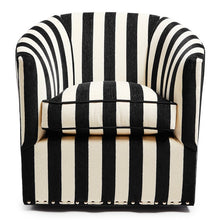 Marquee Black Stripe Chenille Swivel Chair