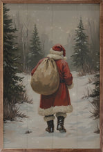 Santa Claus Walking in Timber 16x24