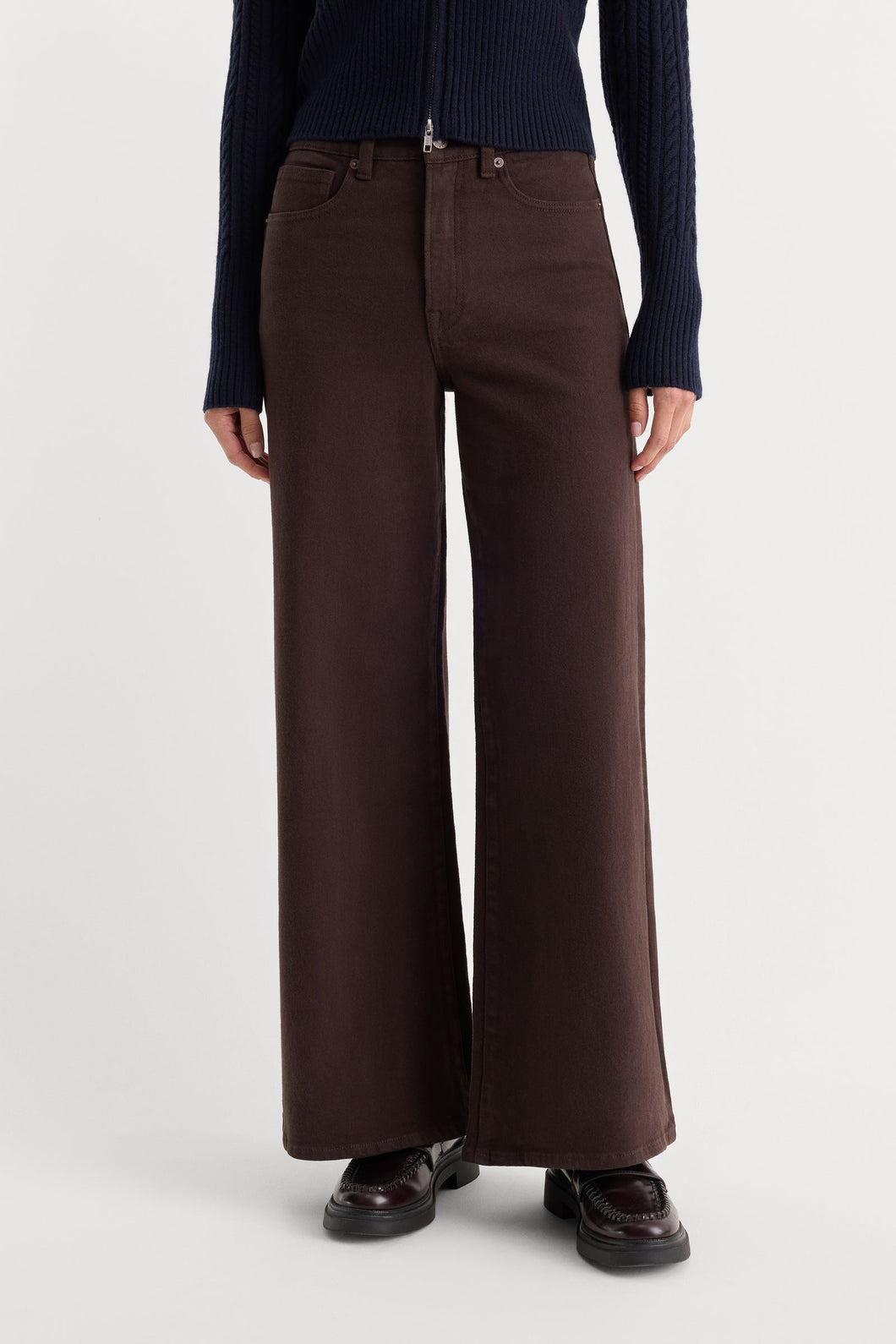 Good Waist Espresso Palazzo Ankle Jean
