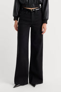 Soft Tech Good Waist Black Palazzo Jean