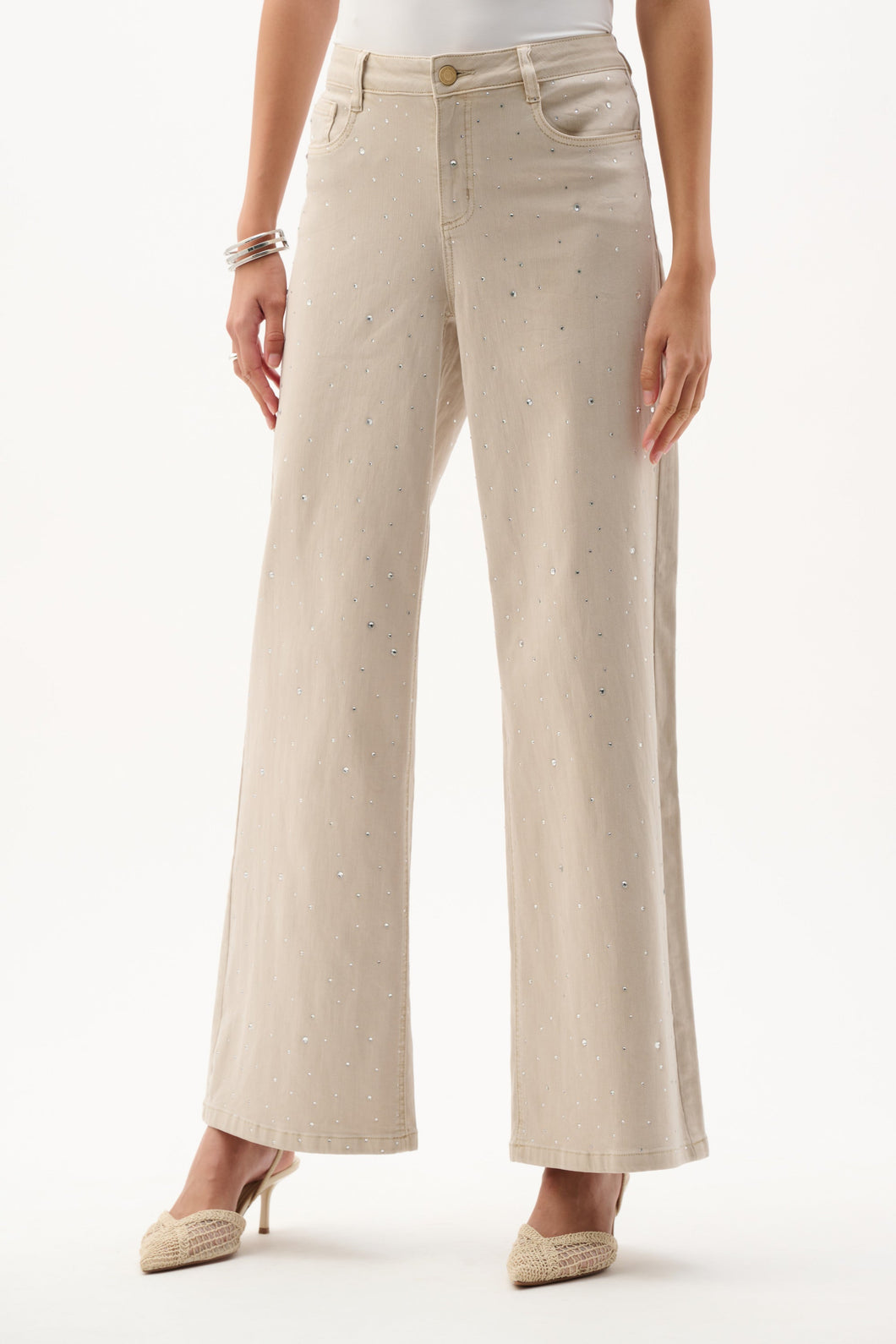 Wide Leg Rhinestone Jean