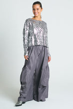 MINI FOIL CABLE KNIT SWEATER