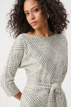 Plaid Jacquard Belted Sheath Dress