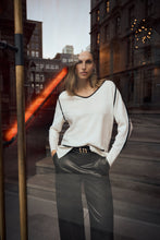 Cashmere and Wool Contrast Trim Sweater