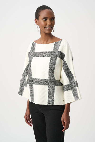 Plaid Boat Neck Sweater