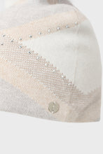 Pompom Rhinestone Argyle Double Layer Knit Hat