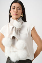 Pompom Rhinestone Argyle Knit Scarf