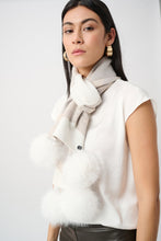 Pompom Rhinestone Argyle Knit Scarf