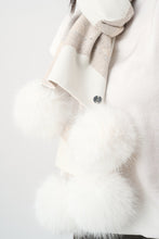 Pompom Rhinestone Argyle Knit Scarf