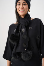 Pompom Sequin Knit Scarf