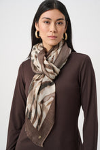 Animal Print Fringed Wool Scarf
