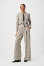 Plaid Boucle Wide Leg Pant