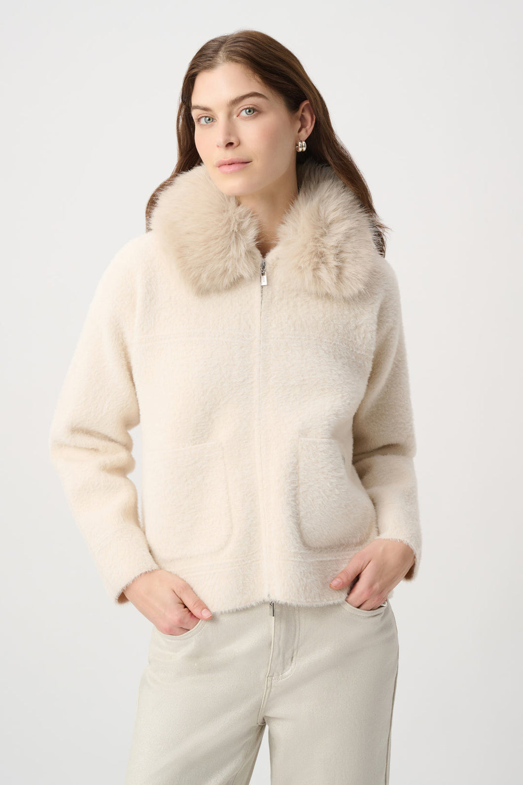 Detachable Faux Fur Collar Jacket