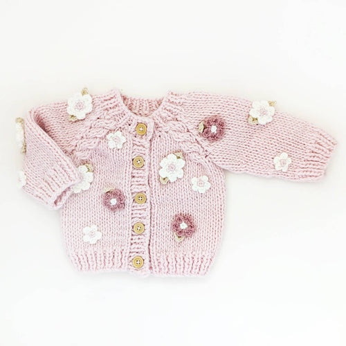 Blush Flower Cardigan 0-6M