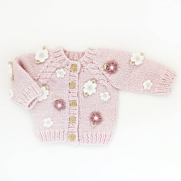 Blush Flower Cardigan 0-6M