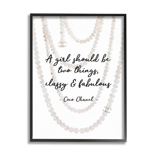 Classy and Fabulous Fashion Quote Pearls 16x20