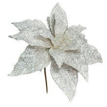Diamond Christmas White Poinsettia Stem