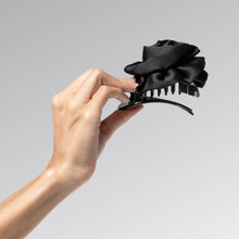 Black Satin Rosette Medium Cloud Clip