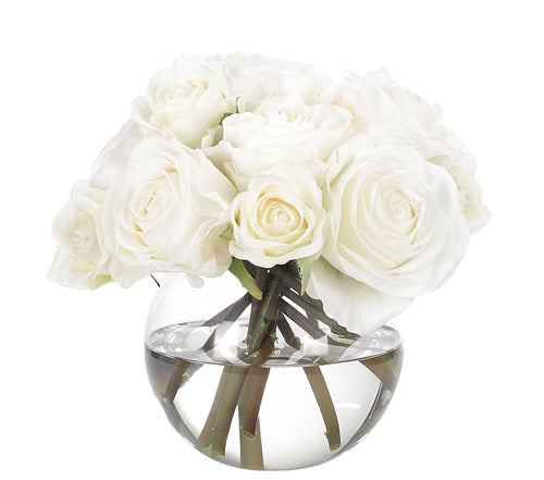 WHITE ROSE IN GLASS BUBBLE 9