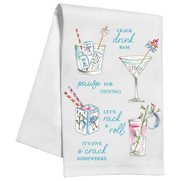 Mahjong Cocktails Kitchen Towels