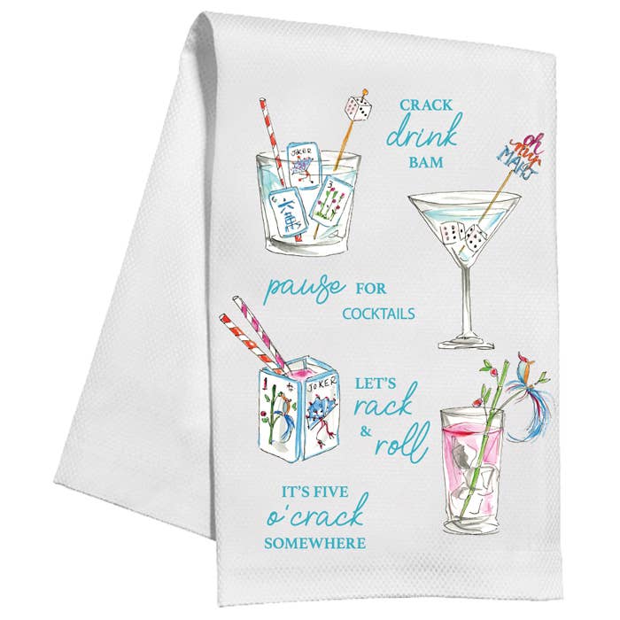 Mahjong Cocktails Kitchen Towels