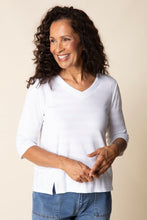 Shadow Stripe Elbow Sleeve Top