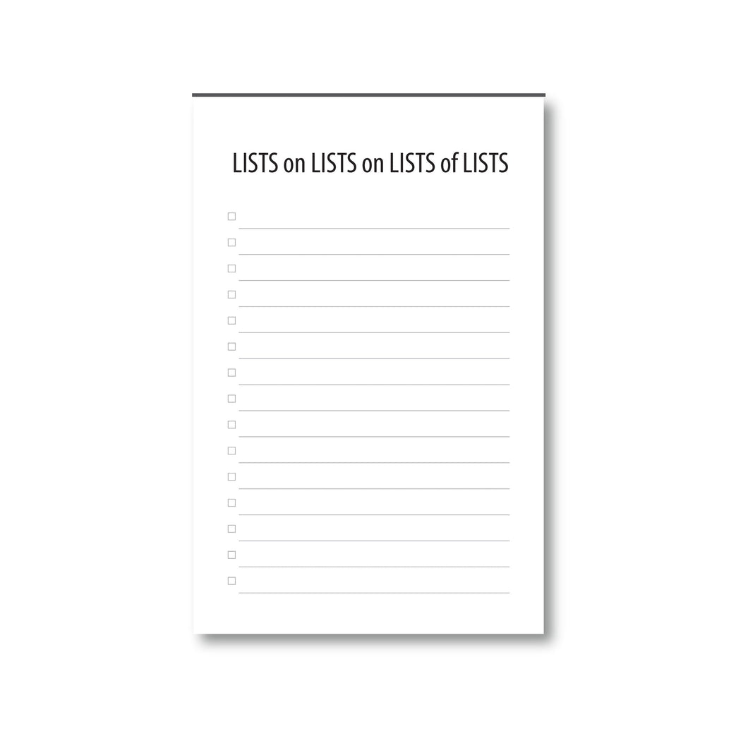 LIST ON LISTS NOTEPAD