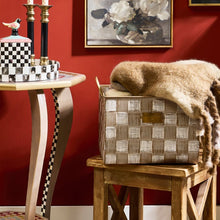 Mocha Textured Check Basket-Small