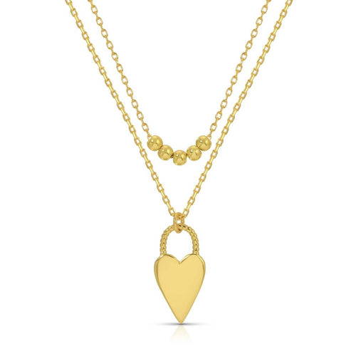 Layered Gold Heart Necklace