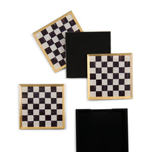 Courtly Check Glass Coasters, Set of 4