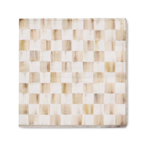 Mocha Check Dinner Napkins
