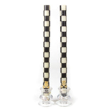 Check Black and Ivory Dinner Candles, Set of 2
