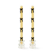 Black Bow Dinner Candles, Set of 2