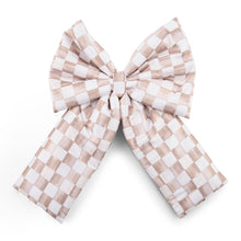 Mocha Check Large Bow