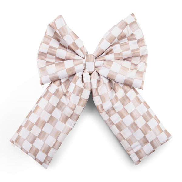 Mocha Check Large Bow
